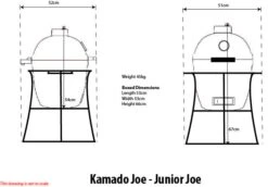 Kamado Joe Junior Keramikgrill -Küchengrill Rabatt 16054 Kamado Joe Junior Diagramm