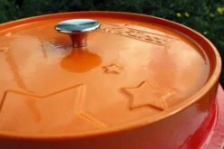 Grillfürst Emaillierter Dutch Oven Ohne Füsse DO12 - Orange -Küchengrill Rabatt Grillfuerst Dutch Oven Emaillierung orange