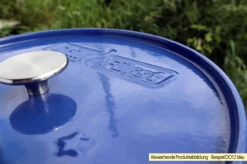 Grillfürst Emaillierter Dutch Oven Ohne Füsse DO7,5 - Blau -Küchengrill Rabatt Grillfuerst Dutch Oven farbig DO12 blau Deckel