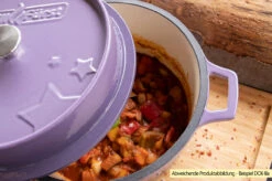 Grillfürst Emaillierter Dutch Oven Ohne Füsse DO7,5 - Blau -Küchengrill Rabatt Grillfuerst Dutch Oven farbig emailliert lila Beispiel DO6 3