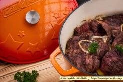 Grillfürst Dutch Oven Sternentöpfchen / Gusseisen Bräter - Emailliert - XL - Lila -Küchengrill Rabatt Grillfuerst Sternentoepfchen XL Beispiel Rippchen