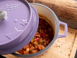 Grillfürst Emaillierter Dutch Oven Ohne Füsse DO6 - Lila -Küchengrill Rabatt Grillfuerst lila Dutch Oven emailliert DO6