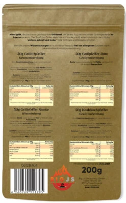 Steak Gewürz Set #1 By Klaus Grillt / 4 X 50g Beutel