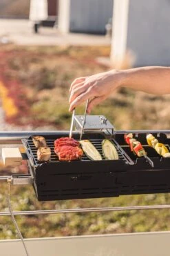 Knister Gasgrill - Ausziehbarer Kompaktgrill -Küchengrill Rabatt Knister Gasgrill Fleisch Grillrost Spiesse