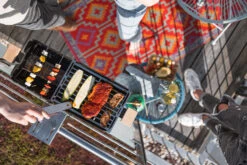 Knister Gasgrill - Ausziehbarer Kompaktgrill -Küchengrill Rabatt Knister Gasgrill Spiesse Grillrost