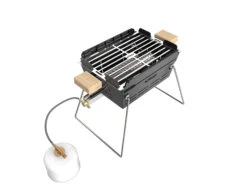 Knister Gasgrill - Ausziehbarer Kompaktgrill -Küchengrill Rabatt Knister Gasgrill zusammengeschoben