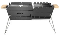 Knister Grill Original - Ausziehbarer Holzkohle Kompaktgrill -Küchengrill Rabatt Knister Kompaktgrill Holzkohlegrill