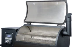 Moesta Pelletgrill Sheriff Inklusive Bambus Ablagebrett - Modell 2023 -Küchengrill Rabatt Moesta Sheriff Pelletgrill Deckel Garkammer 10593