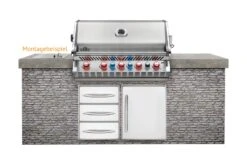 Napoleon Prestige Pro 665-3 Edelstahl Einbaugrill Erdgas - Inkl. Drehspieß - Modell 2023 -Küchengrill Rabatt Napoelon Prestige Pro 665 Einbaugrill Montagebeispiel