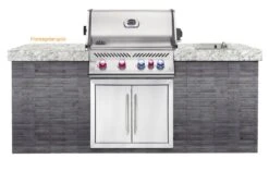 Napoleon Prestige Pro 500-3 Edelstahl Einbaugrill Gas - Inkl. Drehspieß - Modell 2023 -Küchengrill Rabatt Napoleon Prestige Pro 500 Montagebeispiel 1