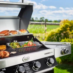 Rösle Gasgrill Videro G4-S VARIO+ Schwarz - Modell 2023 Inkl. Abdeckhaube -Küchengrill Rabatt Roesle Gasgrill Videro G4 S Mood Grillflaeche