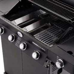 Rösle Gasgrill Videro G4-S Vario+ Nero Schwarz - Modell 2023 - X-DEAL Inkl. Abdeckhaube -Küchengrill Rabatt Roesle Videro G4 S Vario NERO matt schwarz Gusseisenroste